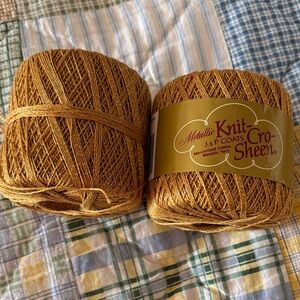 J&P Coats Metallic Knit-Cro-Sheen Yarn Gold.